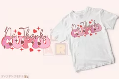 Retro Funny Valentine No Thanks Cupid SVG T-shirt Design Product Image 2