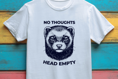 No Thoughts Head Empty SVG - Funny Ferret Sarcastic PNG Product Image 2