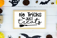 No Tricks Just Treats Sign SVG, Farmhouse Halloween Sign Product Image 2