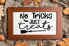No Tricks Just Treats Sign SVG, Farmhouse Halloween Sign Product Image 3
