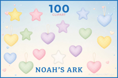 Noah’s Ark Printable Clipart Bundle, Nursery Digital Paper Product Image 4