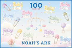 Noah’s Ark Printable Clipart Bundle, Nursery Digital Paper Product Image 7