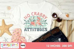 No Crabby Attitudes Tropical Summer PNG Sublimation Product Image 1