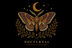 Vintage Moth Nocturnal Moon PNG Design Product Image 1