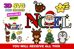Christmas NOEL 3D SVG Product Image 1