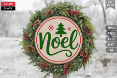 Noel SVG | Christmas Round Sign SVG | Xmas SVG Product Image 1