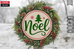 Noel SVG | Christmas Round Sign SVG | Xmas SVG Product Image 1
