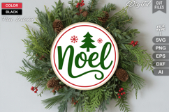 Noel SVG | Christmas Round Sign SVG | Xmas SVG Product Image 2