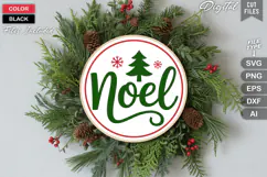 Noel SVG | Christmas Round Sign SVG | Xmas SVG Product Image 2