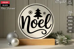 Noel SVG | Christmas Round Sign SVG | Xmas SVG Product Image 3