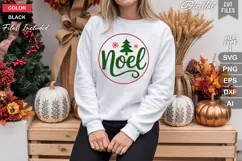 Noel SVG | Christmas Round Sign SVG | Xmas SVG Product Image 4