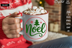 Noel SVG | Christmas Round Sign SVG | Xmas SVG Product Image 5