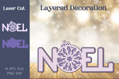 Christmas laser cut decoration, Noel svg layered Product Image 1