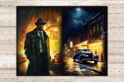 Noire Detective Junk Journal Kit, Vintage Car Printables, GlamArtZhanna, Detective Novels, Vintage Diary Pages, Neon City, 50s, Art Noir, Murder Mystery, Night City Illustration