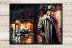 Noire Detective Junk Journal Kit, Vintage Car Printables, GlamArtZhanna, Detective Novels, Vintage Diary Pages, Neon City, 50s, Art Noir, Murder Mystery, Night City Illustration