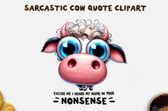 Sarcastic Cow PNG Sublimation Design. Product Image 1