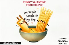 Funny Valentine&#039;s day Food Couple BUNDLE PNG. Product Image 10