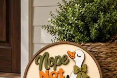Nope Not Today Goose SVG | Funny Goose Door Sign Laser file Product Image 4