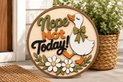 Nope Not Today Goose SVG | Funny Goose Door Sign Laser file Product Image 3
