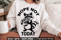 Nope Not Today SVG -Vintage Funny Raccoon Design Product Image 1