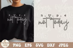 Nope Not Today SVG PNG, Nope Not Today png, Wine Glass svg Product Image 2