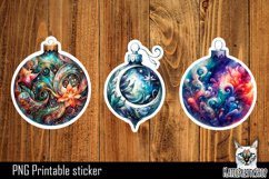 Christmas Ornament Sticker PNG. Christmas ball stickers Product Image 1