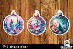 Christmas Ornament Sticker PNG. Christmas ball stickers Product Image 1
