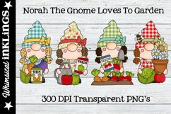 Norah The Gnome Loves To garden Sublimation Clipart Product Image 1