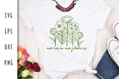 Inspirational Flower SVG Cut File - No Rain No Flowers Product Image 1