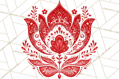 Scandinavian Christmas Clipart PNG, Nordic Pattern Christmas Product Image 5
