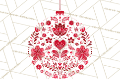 Scandinavian Christmas Clipart PNG, Nordic Pattern Christmas Product Image 3