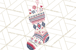 Scandinavian Christmas Clipart PNG, Nordic Pattern Christmas Product Image 3