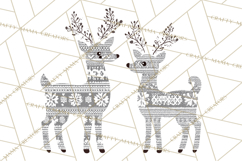 Scandinavian Christmas Clipart PNG, Nordic Pattern Christmas Product Image 2