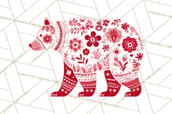 Scandinavian Christmas Clipart PNG, Nordic Pattern Christmas Product Image 2