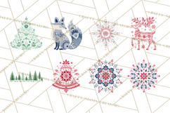 Scandinavian Christmas Clipart PNG, Nordic Pattern Christmas Product Image 2
