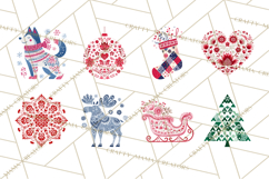 Scandinavian Christmas Clipart PNG, Nordic Pattern Christmas Product Image 4