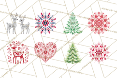 Scandinavian Christmas Clipart PNG, Nordic Pattern Christmas Product Image 7