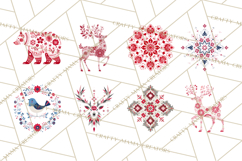 Scandinavian Christmas Clipart PNG, Nordic Pattern Christmas Product Image 8