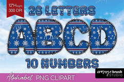 Knitted Christmas Doodle Alphabet Clipart - Nordic Xmas PNG Product Image 1