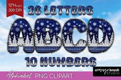 Knitted Christmas Doodle Alphabet Clipart - Nordic Xmas PNG Product Image 1