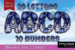 Knitted Christmas Doodle Alphabet Clipart - Nordic Xmas PNG Product Image 1
