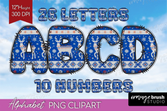 Knitted Christmas Doodle Alphabet Clipart - Nordic Xmas PNG Product Image 1