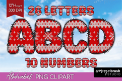 Knitted Christmas Doodle Alphabet Clipart - Nordic Xmas PNG Product Image 1