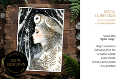 Nordic Druid &amp; Owl Card Illustration Product Image 1