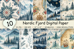 nordic fjord pattern, scandinavian digital paper, nordic scrapbook paper, fjord watercolor pattern, nordic pattern bundle, scandinavian coastal tile, nordic digital paper, fjord pattern pack, nordic watercolor tile, scandinavian scrapbook, nordic craft pa