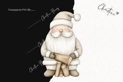 Watercolor Nordic Santa Clause | Beige Christmas PNG Product Image 2
