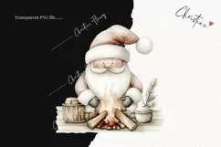 Watercolor Nordic Santa Clause | Beige Christmas PNG Product Image 2
