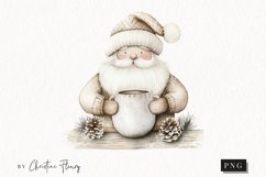 Watercolor Nordic Santa Clause | Beige Christmas PNG Product Image 1
