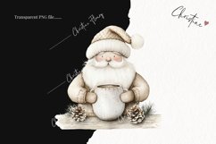 Watercolor Nordic Santa Clause | Beige Christmas PNG Product Image 2