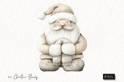 Watercolor Nordic Santa Clause | Beige Christmas PNG Product Image 1
